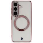 Carcasa cu protectie pentru camera Bizon GuardO cu MagSafe compatibila cu Samsung Galaxy S26, Transparent / Roz 2 - lerato.ro