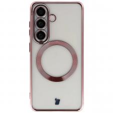 Carcasa cu protectie pentru camera Bizon GuardO cu MagSafe compatibila cu Samsung Galaxy S26, Transparent / Roz