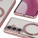 Carcasa cu protectie pentru camera Bizon GuardO cu MagSafe compatibila cu Samsung Galaxy S26, Transparent / Roz 5 - lerato.ro
