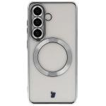 Carcasa cu protectie pentru camera Bizon GuardO cu MagSafe compatibila cu Samsung Galaxy S26, Clear / Silver 2 - lerato.ro