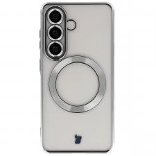 Carcasa cu protectie pentru camera Bizon GuardO cu MagSafe compatibila cu Samsung Galaxy S26, Clear / Silver