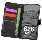 Husa flip cover Bizon Pocket compatibila cu Samsung Galaxy S26 Ultra, Negru 3 - lerato.ro