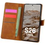 Husa flip cover Bizon Pocket compatibila cu Samsung Galaxy S26 Ultra, Maro 3 - lerato.ro