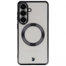 Huse si carcase Samsung , Carcasa cu protectie pentru camera Bizon GuardO cu MagSafe compatibila cu Samsung Galaxy S26 Plus, Transparent / Negru, lerato.ro