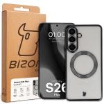 Carcasa cu protectie pentru camera Bizon GuardO cu MagSafe compatibila cu Samsung Galaxy S26 Plus, Transparent / Negru 6 - lerato.ro
