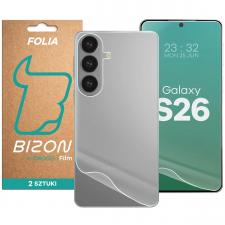Folii protectie Samsung Galaxy S26, Set protectie Bizon Hydrogel Pack, 1x Folie Ecran si 1x Folie Spate, compatibil cu Samsung Galaxy S26, Transparent, lerato.ro
