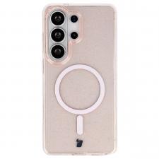 Huse si carcase Samsung , Carcasa Bizon SparklO cu MagSafe compatibila cu Samsung Galaxy S26 Ultra, Glitter Orange, lerato.ro