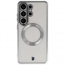 Carcasa cu protectie pentru camera Bizon GuardO cu MagSafe compatibila cu Samsung Galaxy S26 Ultra, Clear / Silver