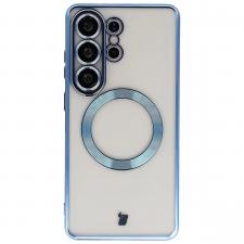 Huse si carcase Samsung , Carcasa cu protectie pentru camera Bizon GuardO cu MagSafe compatibila cu Samsung Galaxy S26 Ultra, Transparent / Albastru, lerato.ro