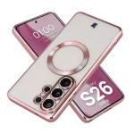 Carcasa cu protectie pentru camera Bizon GuardO cu MagSafe compatibila cu Samsung Galaxy S26 Ultra, Transparent / Roz 3 - lerato.ro