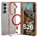 Carcasa Bizon Marco compatibila cu Samsung Galaxy S26 Plus, Transparent / Portocaliu 3 - lerato.ro