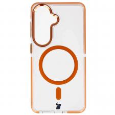 Carcasa Bizon Marco compatibila cu Samsung Galaxy S26, Transparent / Portocaliu