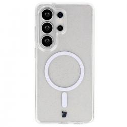 Carcasa Bizon SparklO cu MagSafe compatibila cu Samsung Galaxy S26 Ultra, Glitter Clear