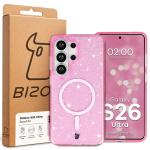 Carcasa Bizon SparklO cu MagSafe compatibila cu Samsung Galaxy S26 Ultra, Glitter Pink 7 - lerato.ro