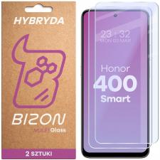 Folii protectie Honor 400 Smart, Set 2 folii sticla hibrid Bizon Glass Mule Duo compatibile cu Honor 400 Smart, Transparent, lerato.ro