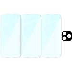 Set protectie 4in1 Bizon Glass Clear Pack, 3 folii sticla ecran + 1 folie sticla camera foto, compatibil cu Honor 600 Lite, Transparent 7 - lerato.ro