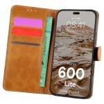 Husa flip cover Bizon Pocket compatibila cu Honor 600 Lite, Maro 3 - lerato.ro