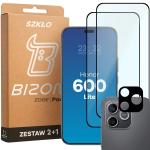 Set protectie 3in1 Bizon Glass Edge Pack, 2 folii sticla ecran + 1 folie sticla camera foto, compatibil cu Honor 600 Lite, Negru 2 - lerato.ro