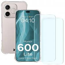 Huse si carcase Honor, Kit protectie 3 in 1 BizonMobile Clear Pack, Carcasa Bizon Salpa si 2 Folii sticla securizata Bizon Glass Clear, compatibil cu Honor 600 Lite, Transparent, lerato.ro