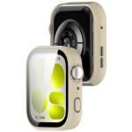 Carcasa cu protectie ecran din sticla securizata BizonMobile Adamo compatibila cu Huawei Watch Fit 5, Bej 6 - lerato.ro