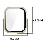 Carcasa cu protectie ecran din sticla securizata BizonMobile Adamo compatibila cu Huawei Watch Fit 5, Bej 3 - lerato.ro