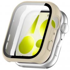 Accesorii Smartwatch, Carcasa cu protectie ecran din sticla securizata BizonMobile Adamo compatibila cu Huawei Watch Fit 5, Bej, lerato.ro