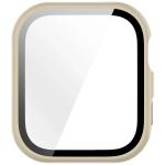 Carcasa cu protectie ecran din sticla securizata BizonMobile Adamo compatibila cu Huawei Watch Fit 5, Bej 9 - lerato.ro