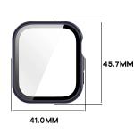 Carcasa cu protectie ecran din sticla securizata BizonMobile Adamo compatibila cu Huawei Watch Fit 5, Albastru 3 - lerato.ro