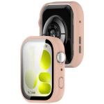 Carcasa cu protectie ecran din sticla securizata BizonMobile Adamo compatibila cu Huawei Watch Fit 5, Matte Pink 5 - lerato.ro