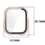 Carcasa cu protectie ecran din sticla securizata BizonMobile Adamo compatibila cu Huawei Watch Fit 5, Matte Pink 3 - lerato.ro