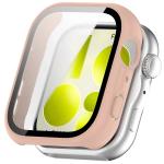 Carcasa cu protectie ecran din sticla securizata BizonMobile Adamo compatibila cu Huawei Watch Fit 5, Matte Pink 2 - lerato.ro