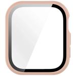 Carcasa cu protectie ecran din sticla securizata BizonMobile Adamo compatibila cu Huawei Watch Fit 5, Matte Pink 9 - lerato.ro