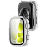 Carcasa cu protectie ecran din sticla securizata BizonMobile Adamo compatibila cu Huawei Watch Fit 5, Matte Silver 5 - lerato.ro