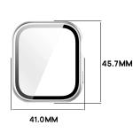 Carcasa cu protectie ecran din sticla securizata BizonMobile Adamo compatibila cu Huawei Watch Fit 5, Matte Silver 3 - lerato.ro