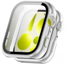 Accesorii Smartwatch, Carcasa cu protectie ecran din sticla securizata BizonMobile Adamo compatibila cu Huawei Watch Fit 5, Matte Silver, lerato.ro