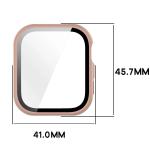 Carcasa cu protectie ecran din sticla securizata BizonMobile Adamo compatibila cu Huawei Watch Fit 5, Roz 3 - lerato.ro