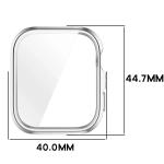Carcasa cu protectie ecran BizonMobile Felipe compatibila cu Huawei Watch Fit 5, Silver 3 - lerato.ro