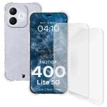 Kit protectie 3 in 1 BizonMobile Clear Pack, Carcasa Bizon Salpa si 2 folii sticla Bizon Glass Hydrogel, compatibil cu Honor 400 Lite, Transparent 2 - lerato.ro