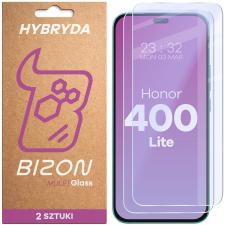 Folii protectie Honor 400 Lite, Set 2 folii sticla hibrid Bizon Glass Mule Duo compatibile cu Honor 400 Lite, Transparent, lerato.ro
