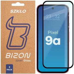 Set 2 folii sticla securizata Bizon Glass Edge Duo compatibile cu Google Pixel 9a, Negru