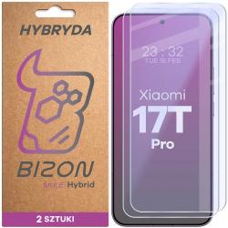 Set 2 folii sticla hibrid Bizon Hybrid Mule Duo compatibile cu Xiaomi 17T Pro, Transparent