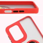 Carcasa Bizon Hybrid Ring compatibila cu Motorola Moto G55, Rosu 4 - lerato.ro