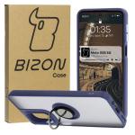 Carcasa Bizon Hybrid Ring compatibila cu Motorola Moto G55, Albastru 3 - lerato.ro