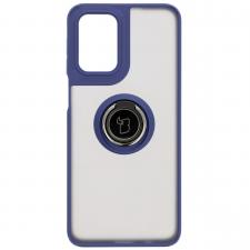 Carcasa Bizon Hybrid Ring compatibila cu Motorola Moto G55, Albastru