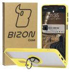 Carcasa Bizon Hybrid Ring compatibila cu Motorola Moto G55, Galben 3 - lerato.ro