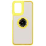 Carcasa Bizon Hybrid Ring compatibila cu Motorola Moto G55, Galben 2 - lerato.ro