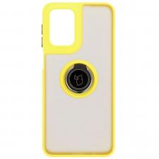Carcasa Bizon Hybrid Ring compatibila cu Motorola Moto G55, Galben