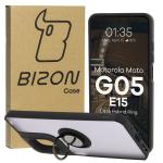 Carcasa Bizon Hybrid Ring compatibila cu Motorola Moto G05 / E15, Negru 3 - lerato.ro