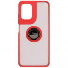 Huse si carcase Motorola Moto E15 / G05, Carcasa Bizon Hybrid Ring compatibila cu Motorola Moto G05 / E15, Rosu, lerato.ro