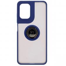 Huse si carcase Motorola Moto E15 / G05, Carcasa Bizon Hybrid Ring compatibila cu Motorola Moto G05 / E15, Albastru, lerato.ro